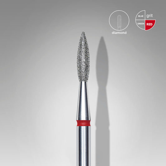 Diamond nail drill bit flame red EXPERT head diameter 2,1 mm